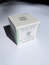 Load image into Gallery viewer, the box that the deodorant comes in that says "Deodorant Cream - cucumber. made with organic ingredients."