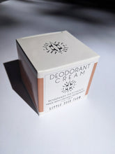 Load image into Gallery viewer, the box that the deodorant comes in that says "Deodorant Cream - rosemary patchouli. made with organic ingredients."