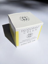 Load image into Gallery viewer, the box that the deodorant comes in that says "Deodorant Cream - grapefruit lemon. made with organic ingredients."