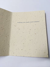 Load image into Gallery viewer, a look at the inside of the card that reads "wishing you many more moons!"