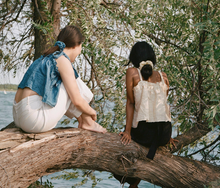 Load image into Gallery viewer, two girls wearing silk scrunchies in their hair