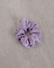 Load image into Gallery viewer, a lavender gauze scrunchie