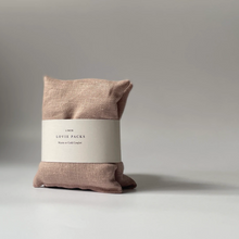 Load image into Gallery viewer, a rose colored linen stress relief pillow
