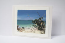 Load image into Gallery viewer, a fine art print of a beach with foliage by Bone Island Art