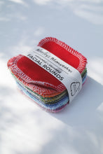 Load image into Gallery viewer, a bundle of rainbow reusable facial rounds by Marley's Monsters
