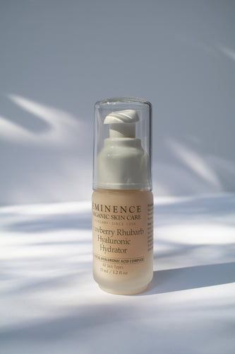 a bottle of strawberry rhubarb hyaluronic hydrator by Eminence