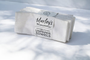 a bundle of white unpaper towels by Marley's Monsters