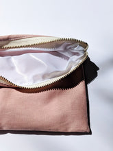 Load image into Gallery viewer, the inside of the dusty rose pink colored bag
