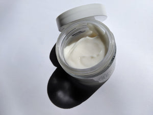 an overlook view of the moisturizer inside of the jar