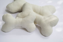 Load image into Gallery viewer, three organic cotton dog bones. They are an off white color.
