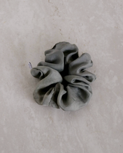 Load image into Gallery viewer, a close up of a gray silk scrunchie
