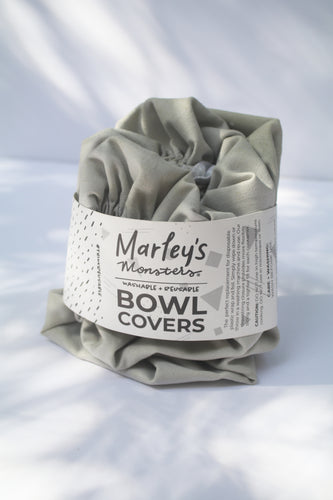 a bundle of gray bowl covers