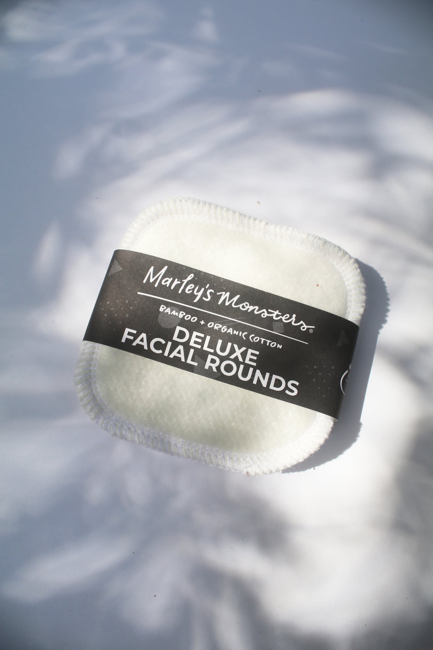 a bundle of deluxe bamboo and organic cotton facial rounds by Marley's Monsters