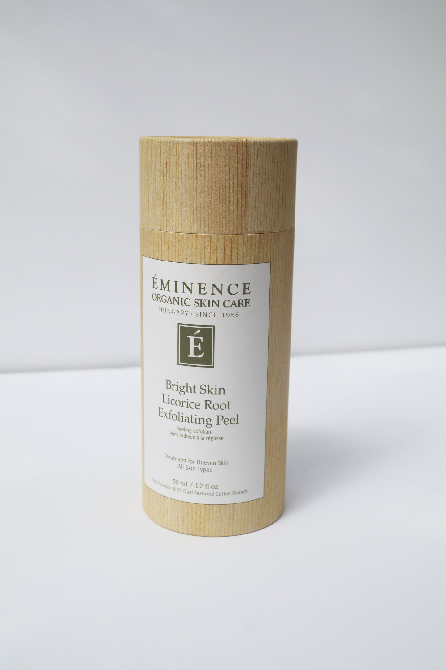 a container of Bright Skin Licorice Root Exfoliating Peel by Eminence