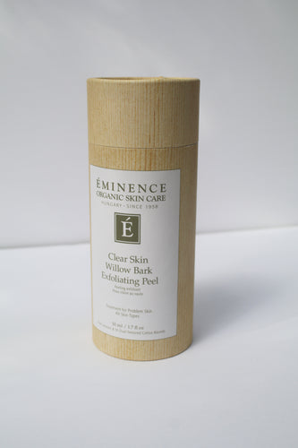 a container of Clear Skin Willow Bark Exfoliating Peel by Eminence